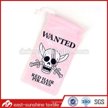 Promocional cutom digital de impresión de color rosa regalo chino / gafas de limpieza bolsas fabricante